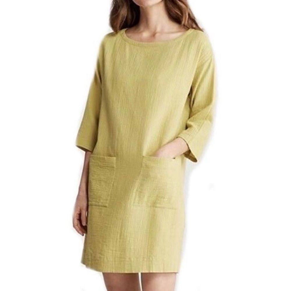 Eileen Fisher Light Lime Shift Dress